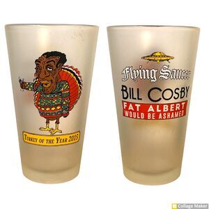 Flying Saucer Bill Cosby 2015 Turkey of the Year Beer Pint Glass Hannibal Buress